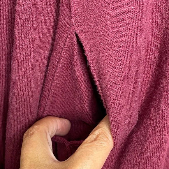 LOGO Lori Goldstein Maroon Hi Low Dress with Pockets Small - Picture 3 of 5